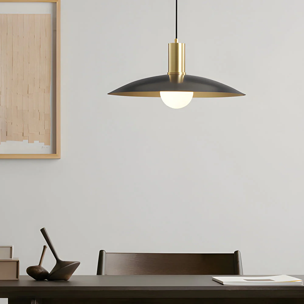 1-Licht Mid-Century Messing Hanglamp - Image 4